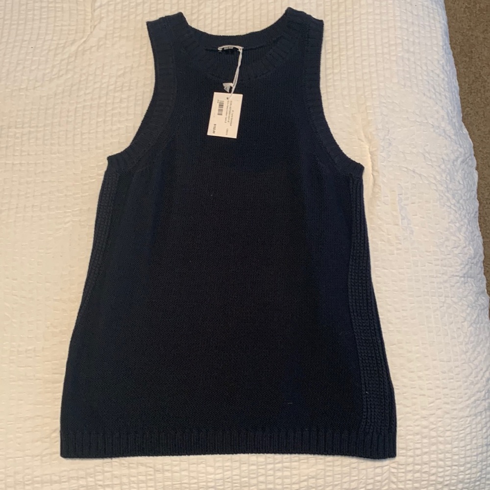Navy blue sweater tank - cotton